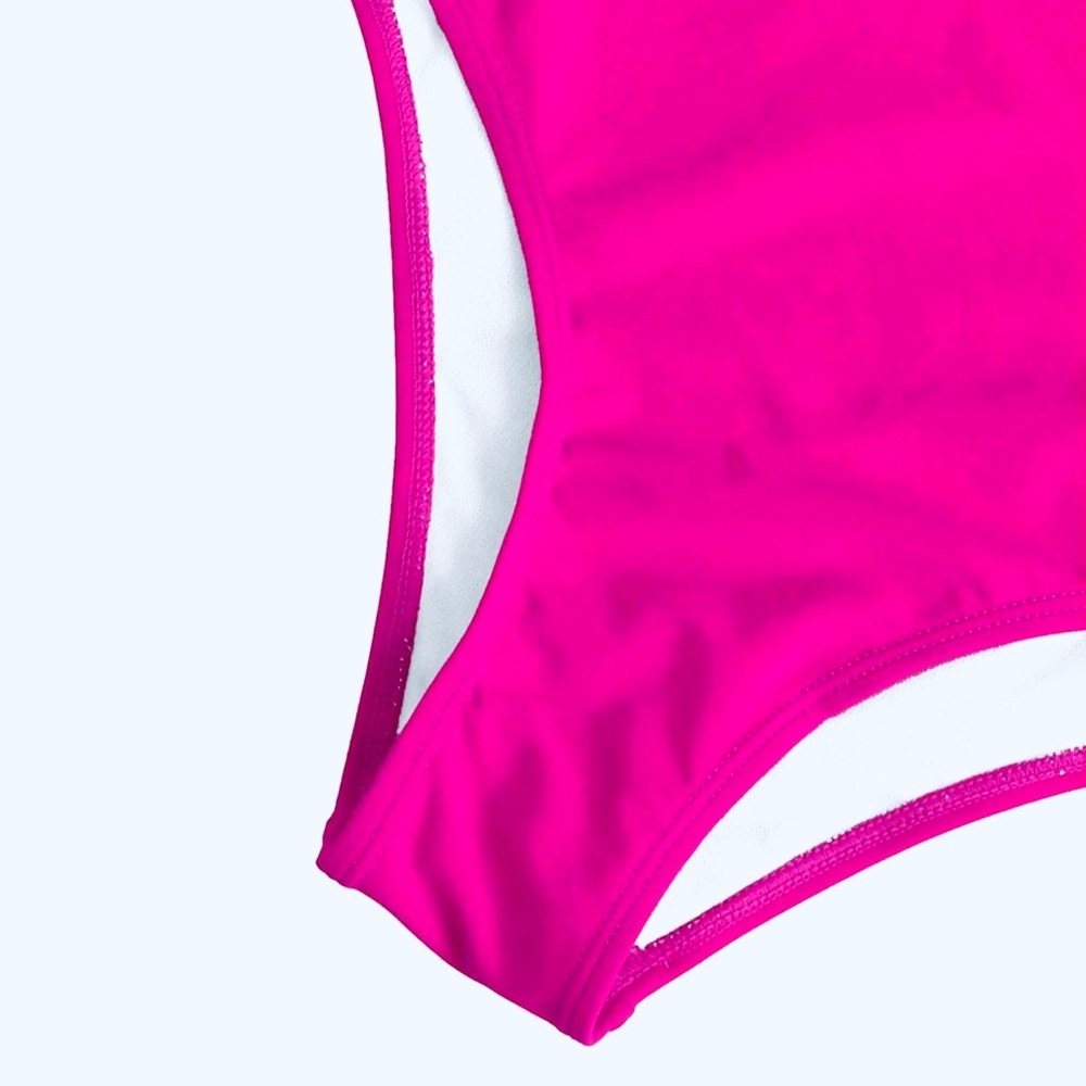 New ✨ Pink One Shoulder Color Blocked Monokini - Picture 7 of 8
